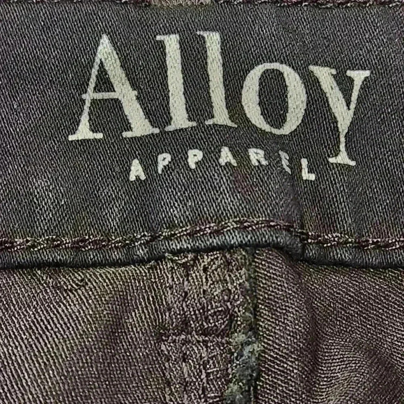 Women's Alloy Sofia Low-Rise Black Dark Wash Distressed Tall Jeans - Picture 7 of 9